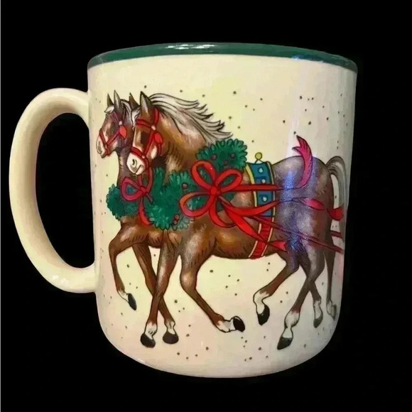 Holiday Mug Potpourri Press Christmas 5 Pc Set Coffee Cup Vintage 1987 - Picture 2 of 3